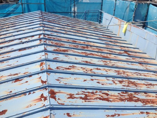 瓦棒屋根　カバー工法 (1)